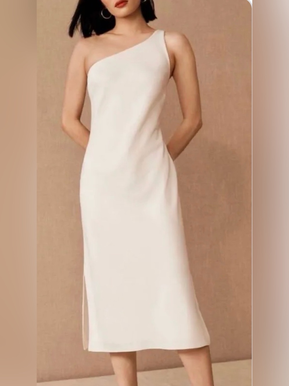 Sachin + Babi Ivory Satin Cowl Slip Dress